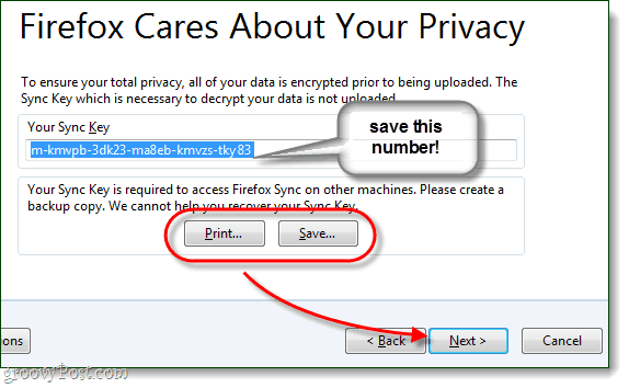 save your firefox sync key, very important