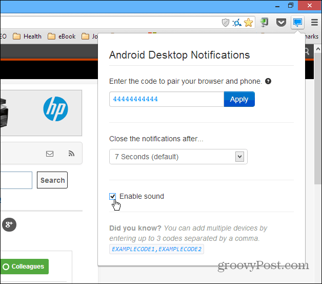 Android Desktop Notification